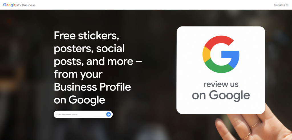 Google My Business Marketing Kit Home Page
