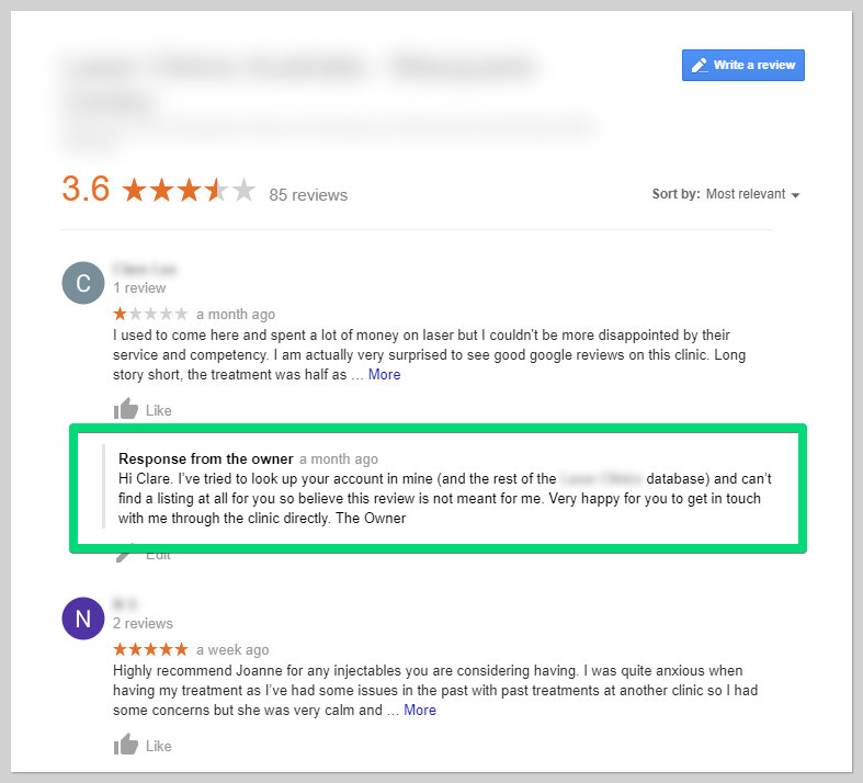 fake review response