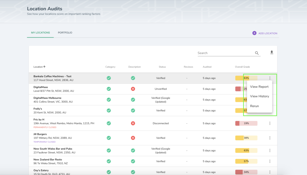 View Audit History on DigitalMaas Platform