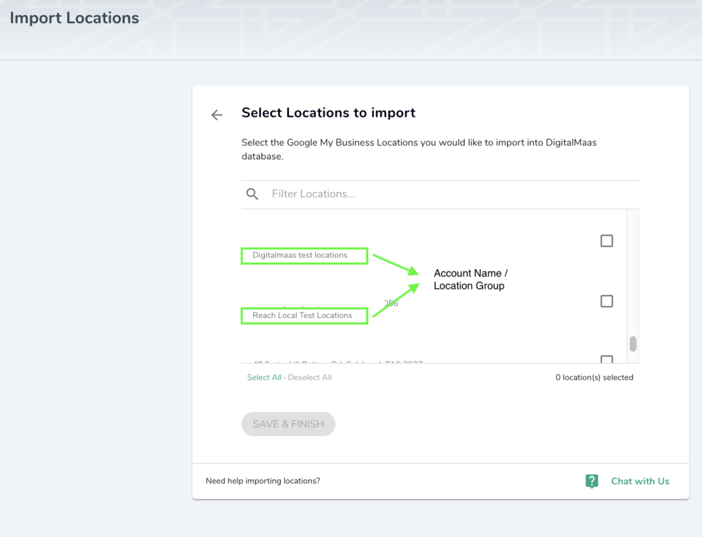 DigitalMaas Platform Filter By Location Groups