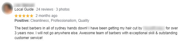 Google Reviews text