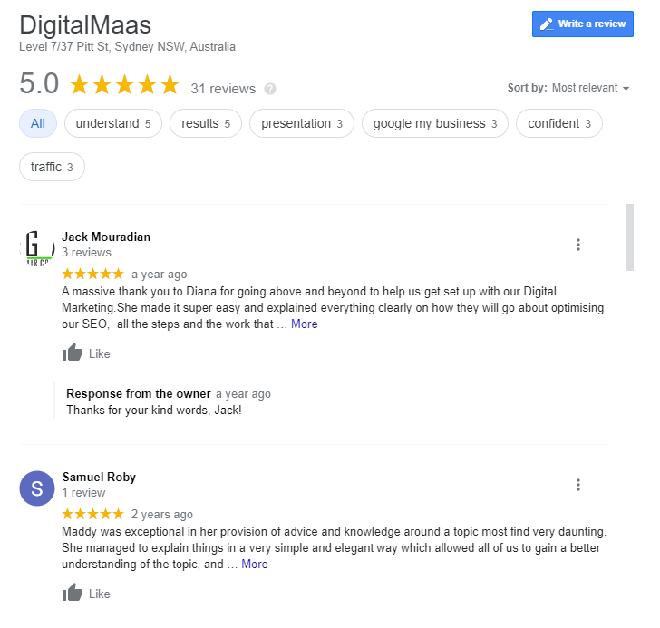 Google My Business Reviews