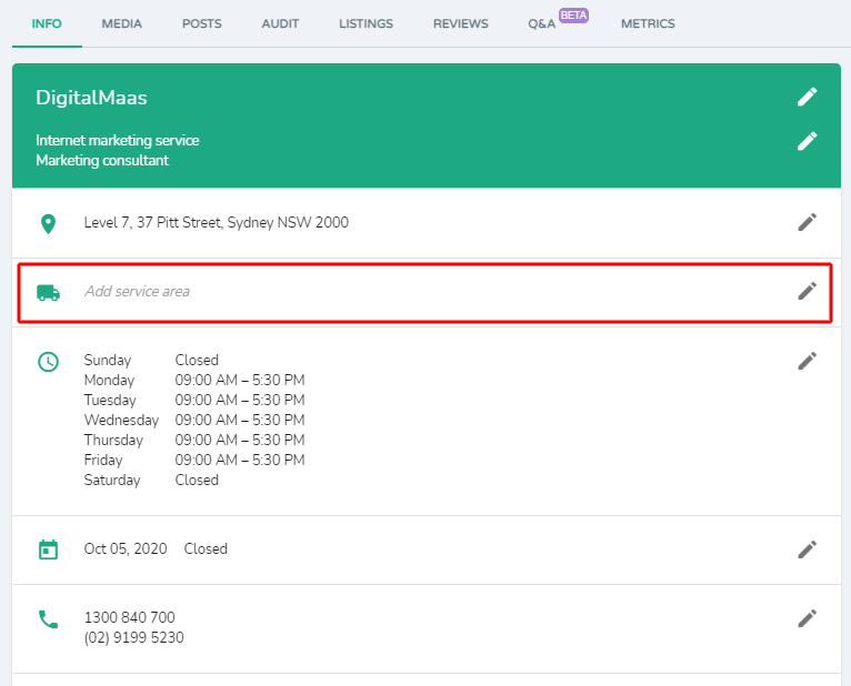 DigitalMaas Google My Business Service Area