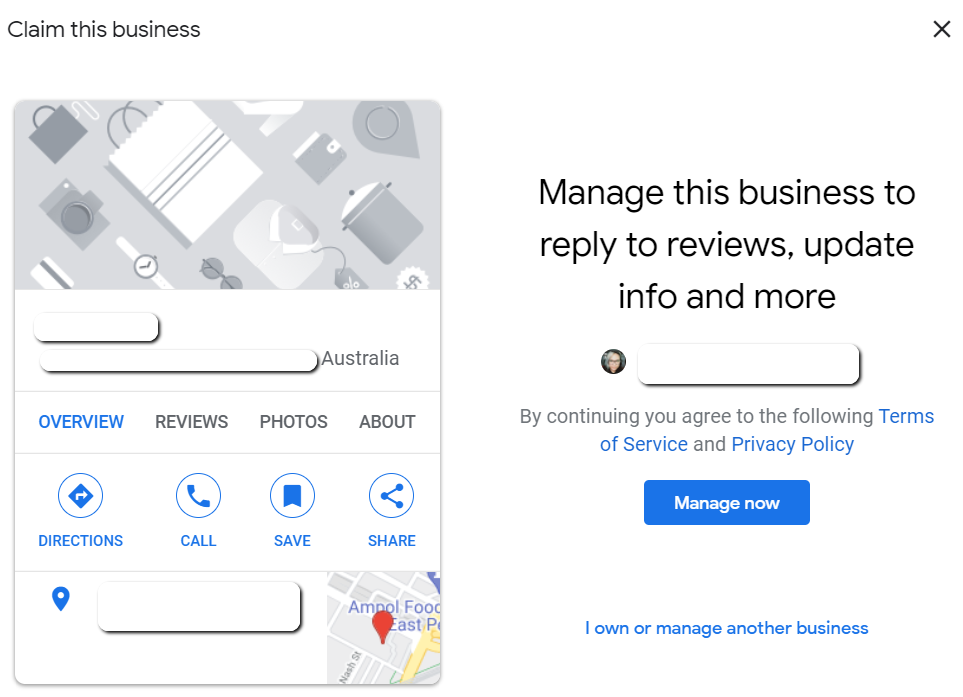 Claim a google my business profile