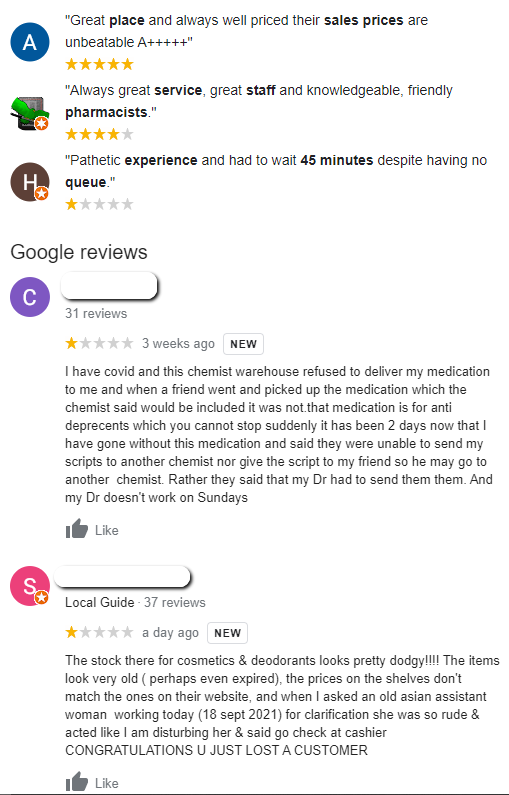 reviews on gmb listing