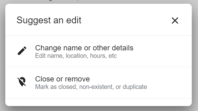 Suggest edits on this gmb listing