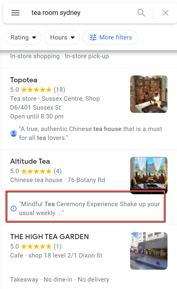 local justification gmb post altitude tea google my business tips