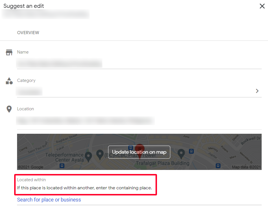 Located In suggest an edit google my business tips