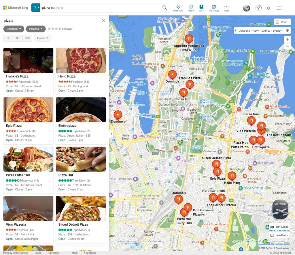 Bing Maps where you can find your Bing Places for Business listing