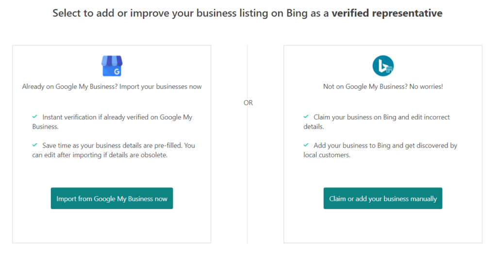 Bing Places for Business setup