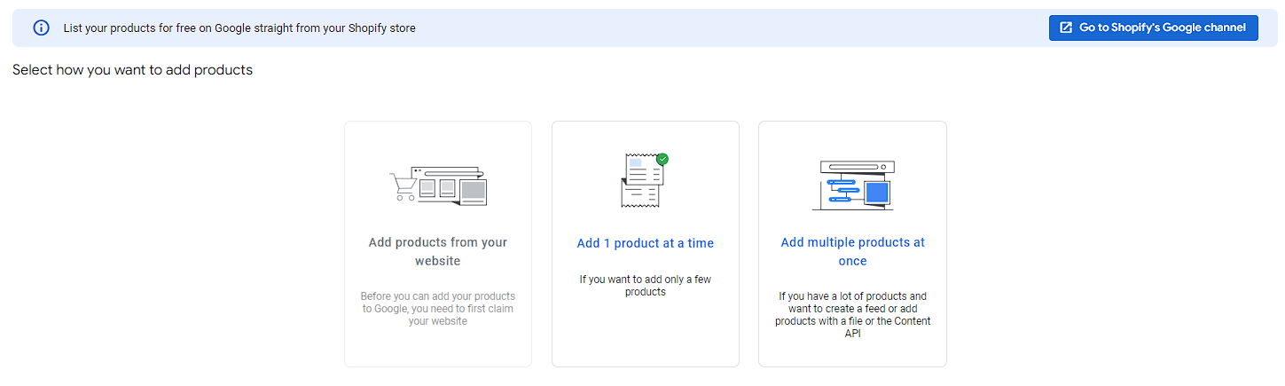 google merchant center products