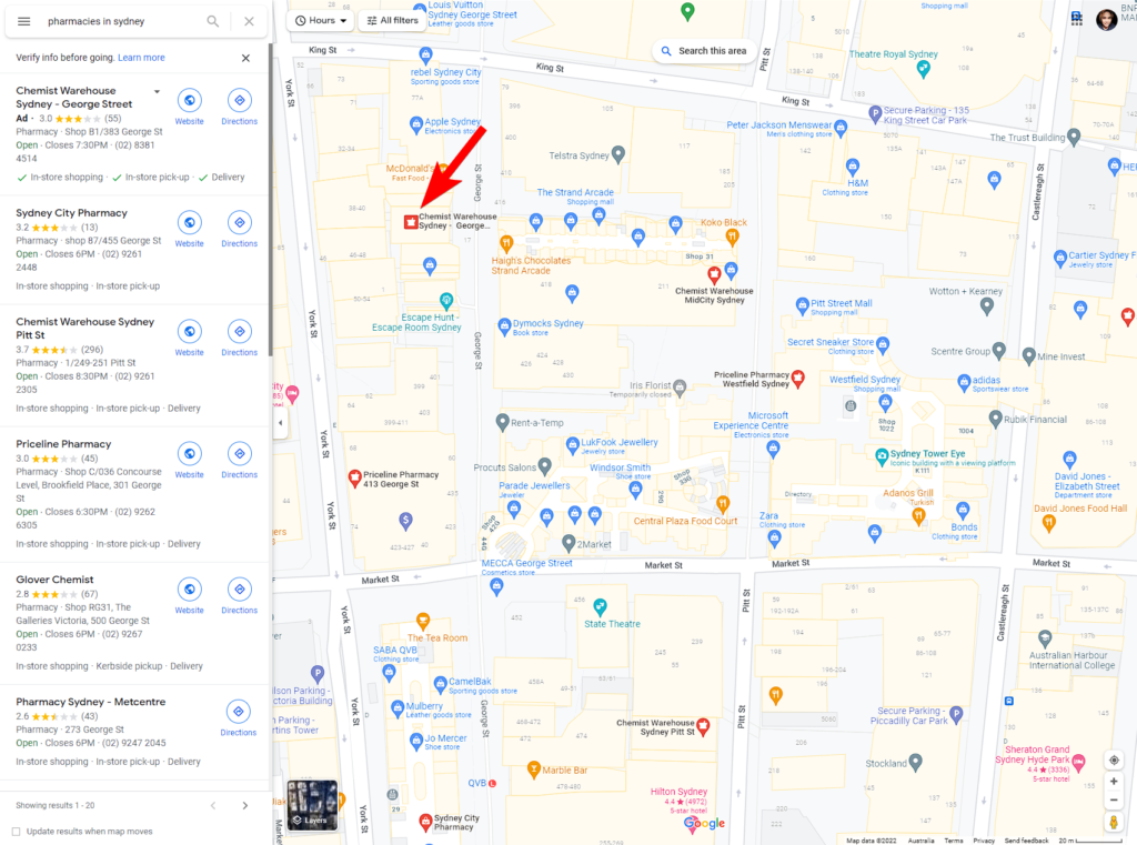 Google Maps ads on maps.google.com