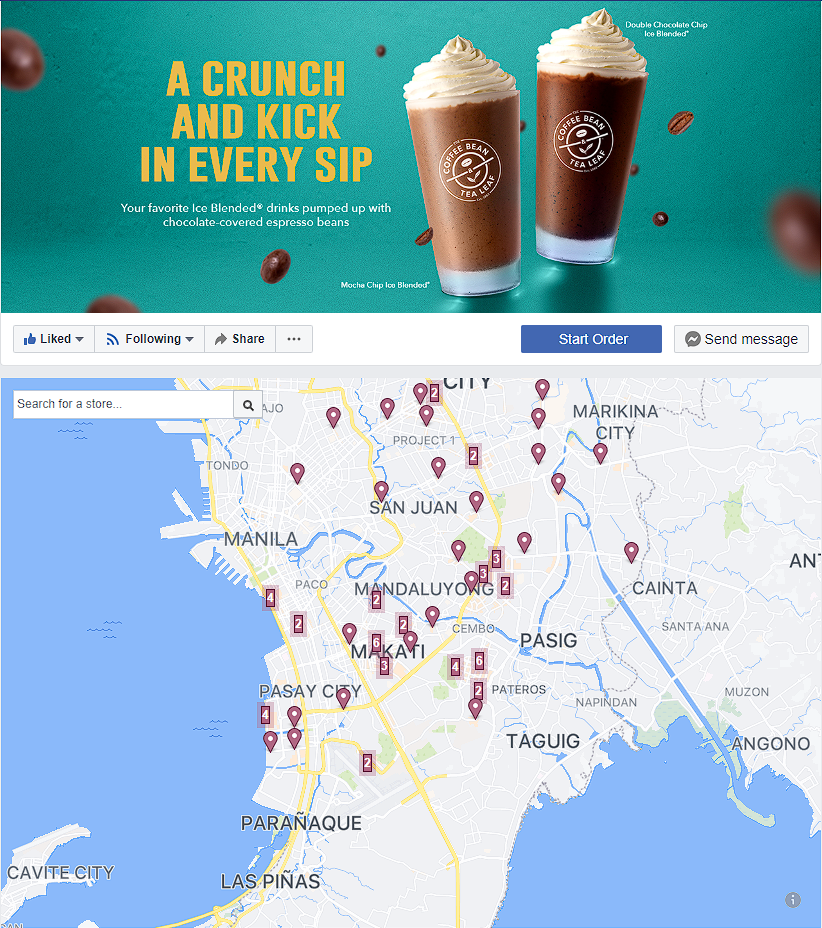 Facebook Store Page location pins 