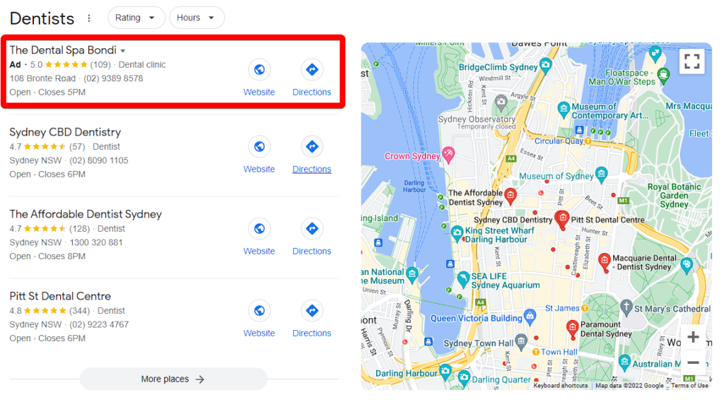 Google Maps Ads on 3-Pack