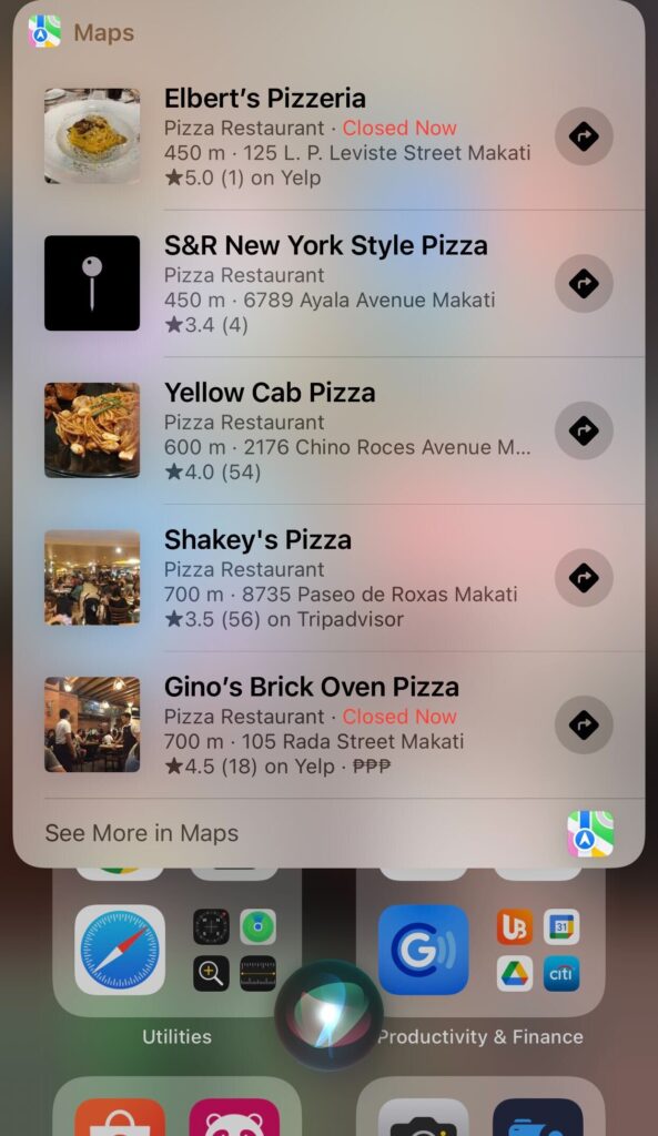 Apple Maps integration with Siri Voice Assistant