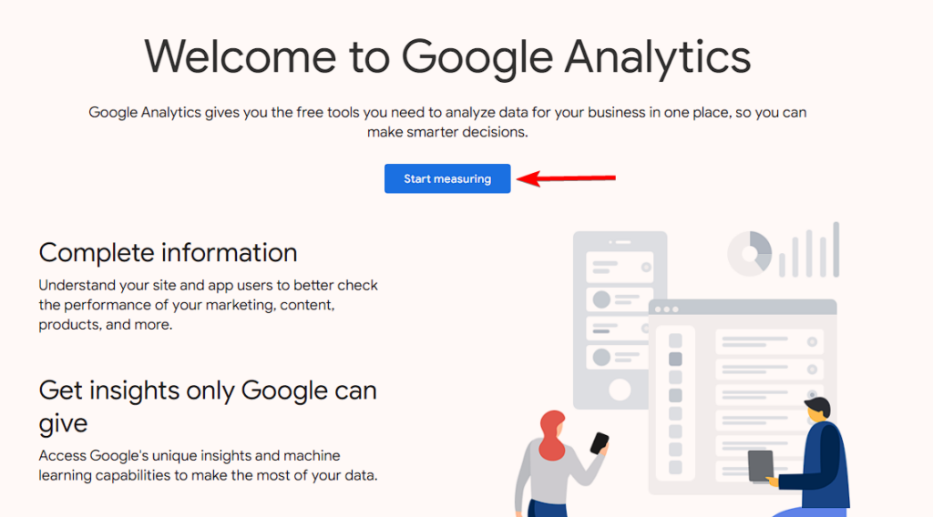 Google Analytics homepage