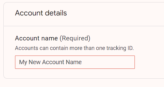 Google Analytics name