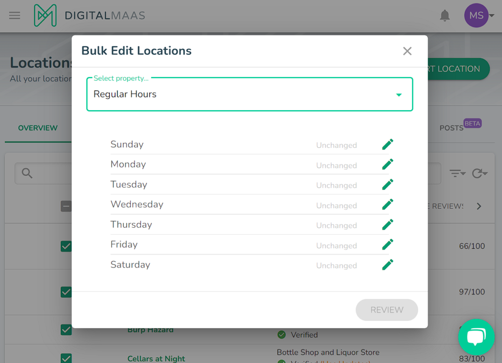 digitalmaas platform bulk edit trading hours for google business profile