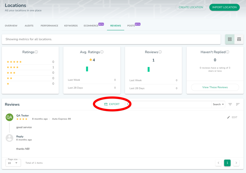 download reviews in csv format from the digitalmaas platform