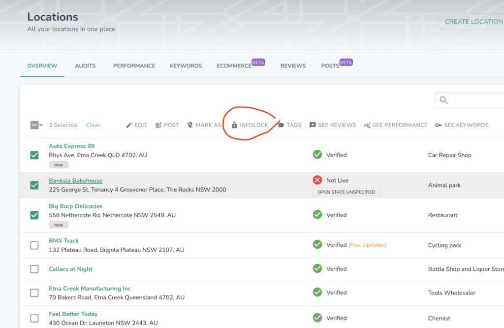 DigitalMaas Platform bulk infolock feature